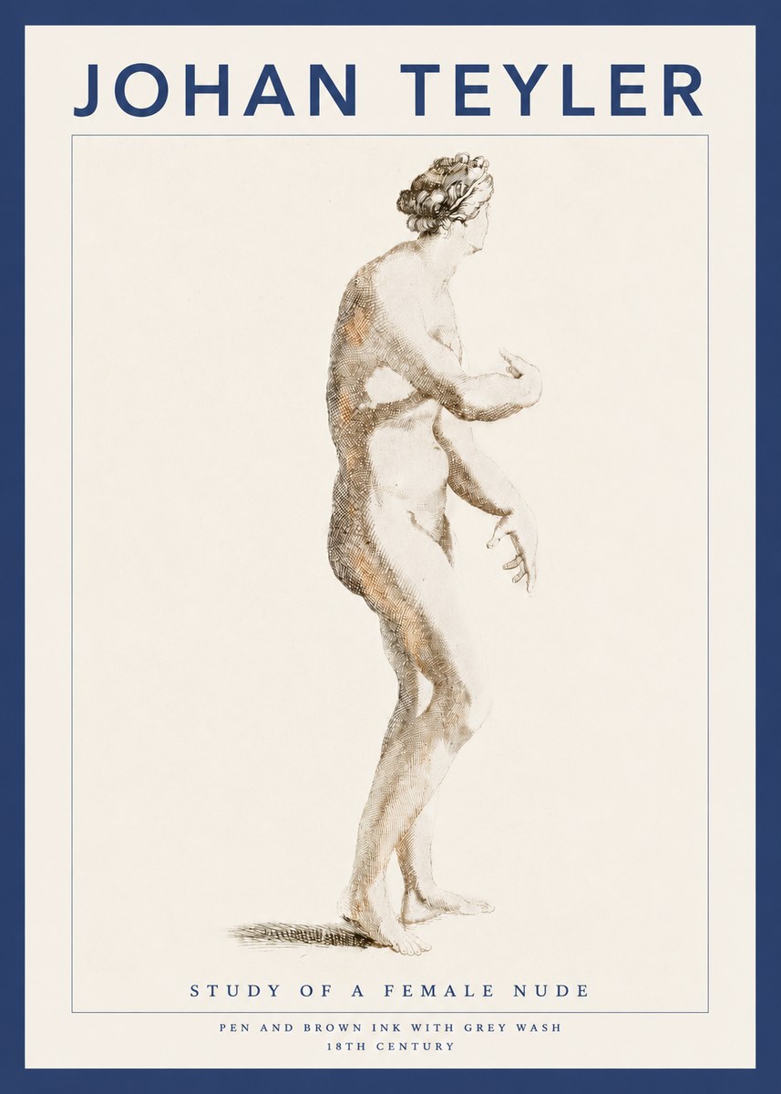 Johan Teyler Study of a Female Nude No3 - Plakat