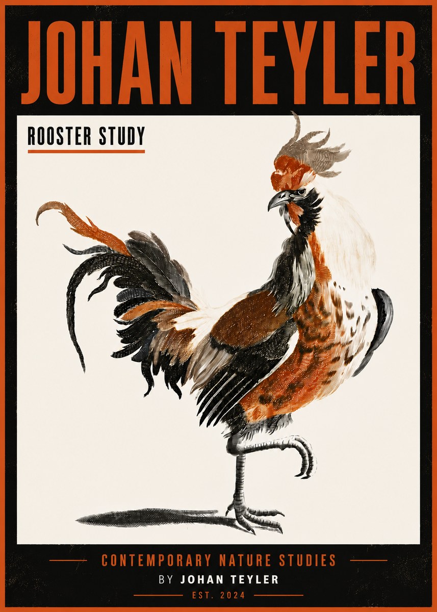 Johan Teyler Rooster Study No6 - Plakat