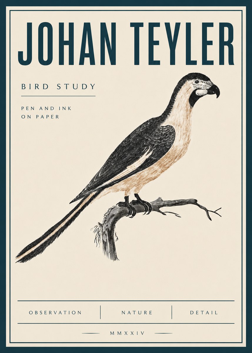Johan Teyler Bird Study I No4 - Plakat