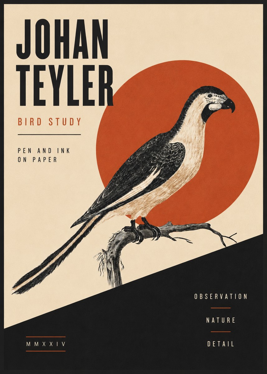 Johan Teyler Bird Study I No5 - Plakat