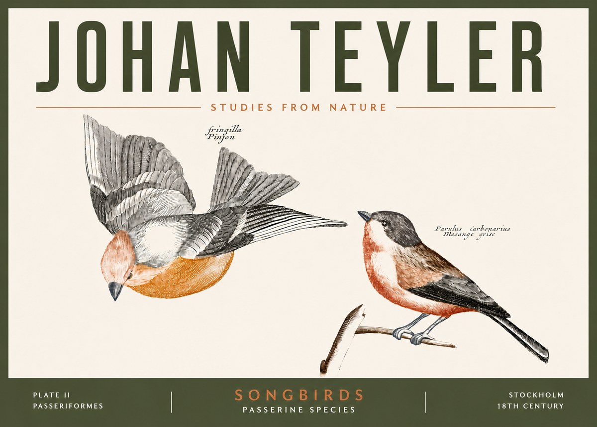 Johan Teyler Songbirds - Plate Ii No5 - Plakat
