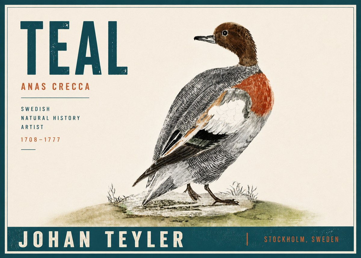 Johan Teyler Teal No5 - Plakat