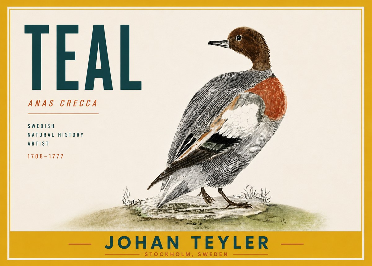 Johan Teyler Teal No6 - Plakat