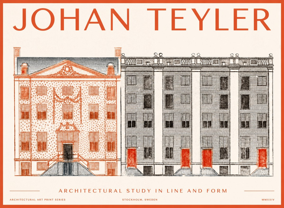 Johan Teyler Architectural Study in Line and Form No1 - Plakat