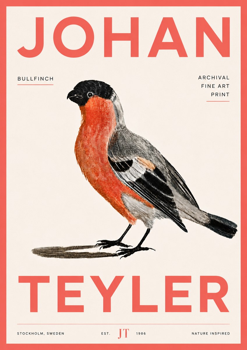 Johan Teyler Bullfinch No6 - Plakat