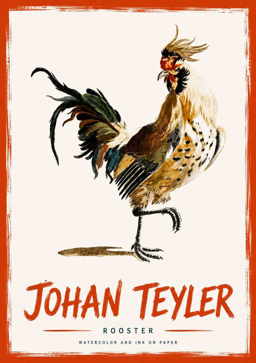 Johan Teyler Rooster No4 - Plakat