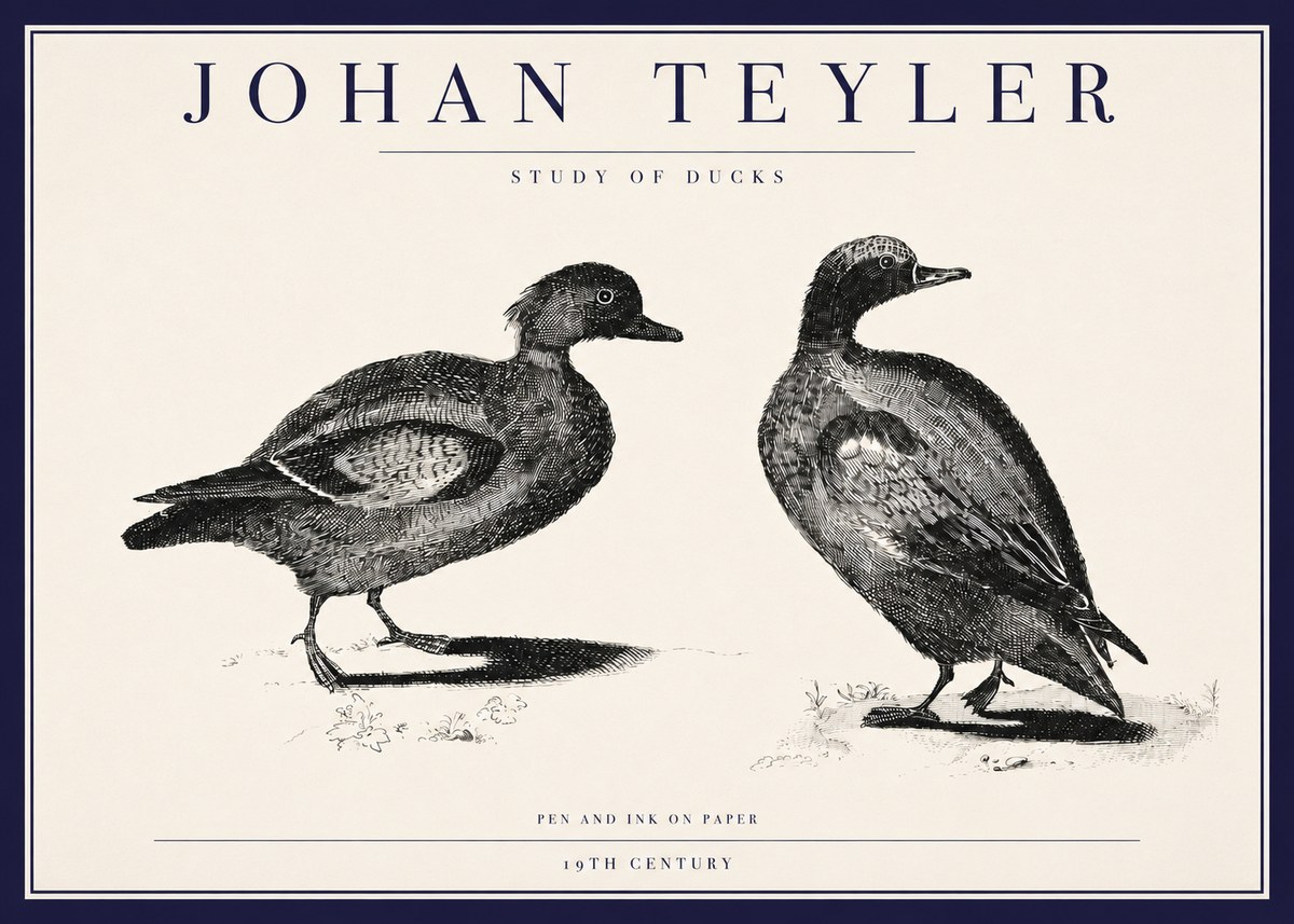 Johan Teyler Study of Ducks No3 - Plakat