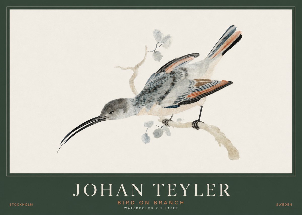 Johan Teyler Bird on Branch I No3 - Plakat