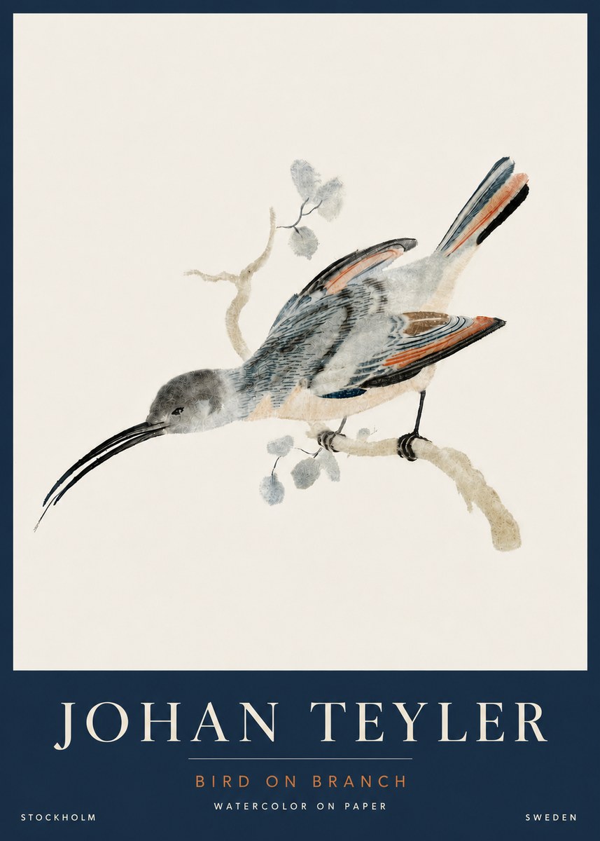 Johan Teyler Bird on Branch I No5 - Plakat