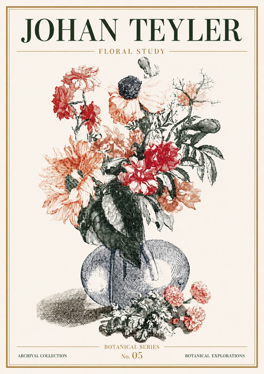 Johan Teyler Floral Study No5 - Plakat