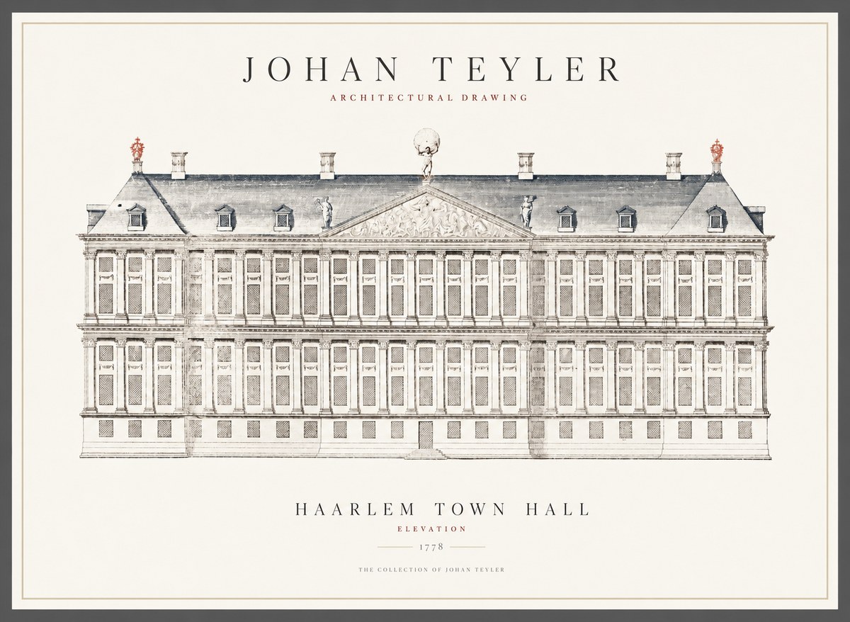 Johan Teyler Haarlem Town Hall - Elevation - 1778 No1 - Plakat