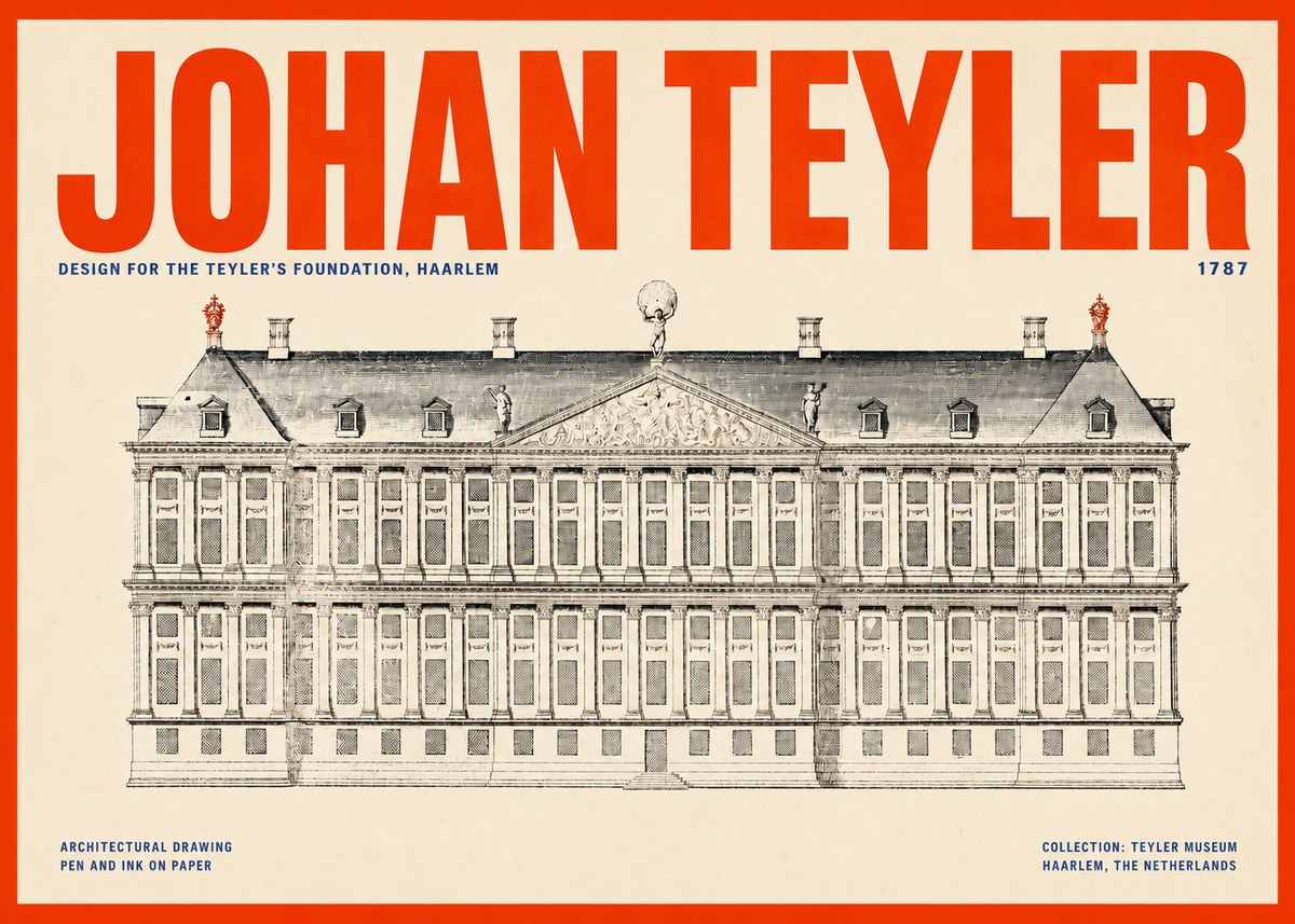 Johan Teyler Haarlem Town Hall - Elevation - 1778 No6 - Plakat