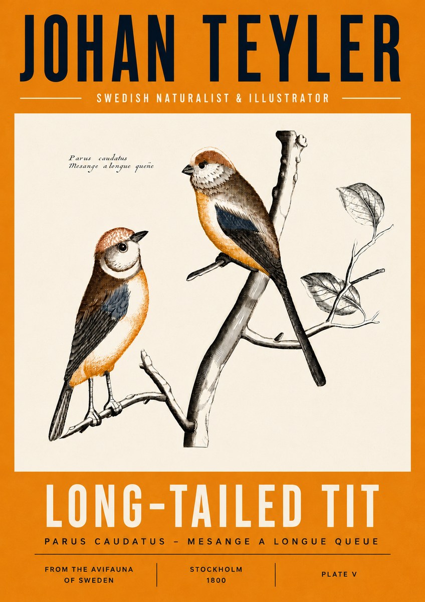 Johan Teyler Long-tailed Tit No5 - Plakat