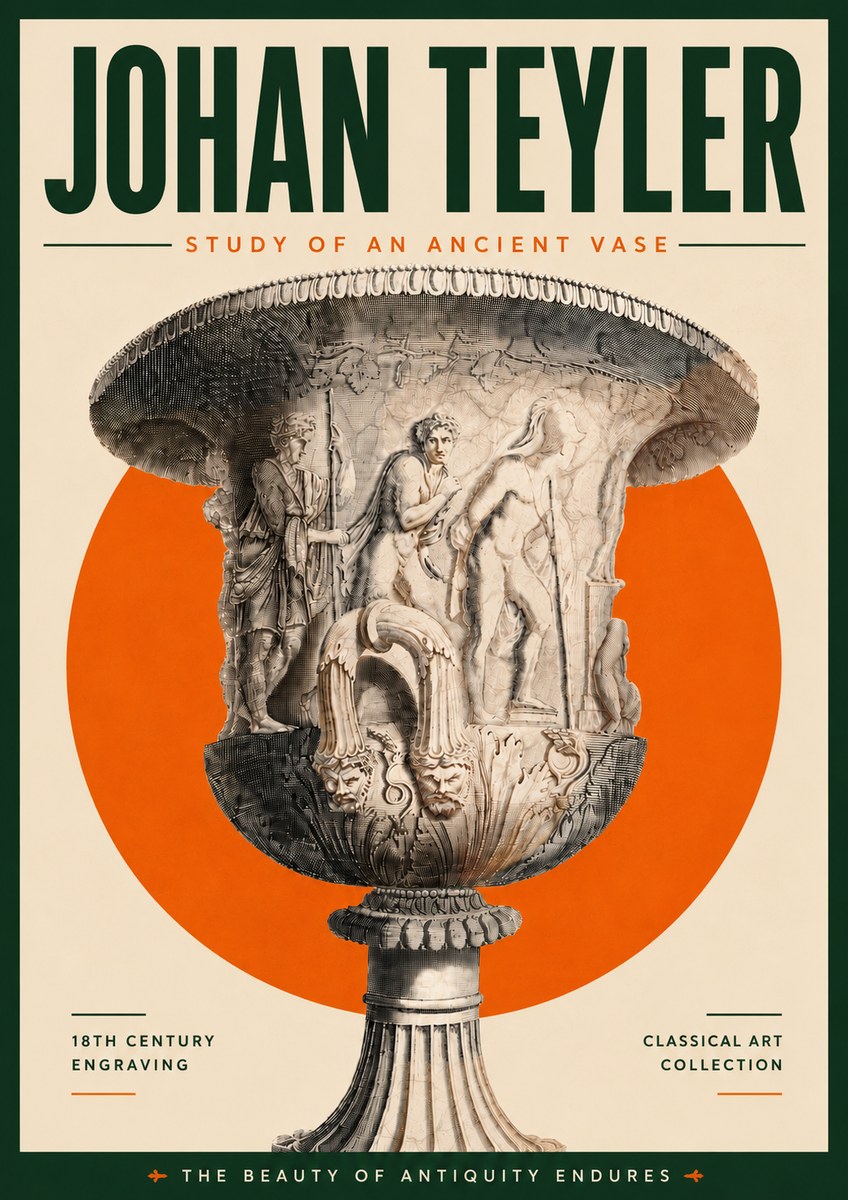 Johan Teyler Study of an Ancient Vase No5 - Plakat