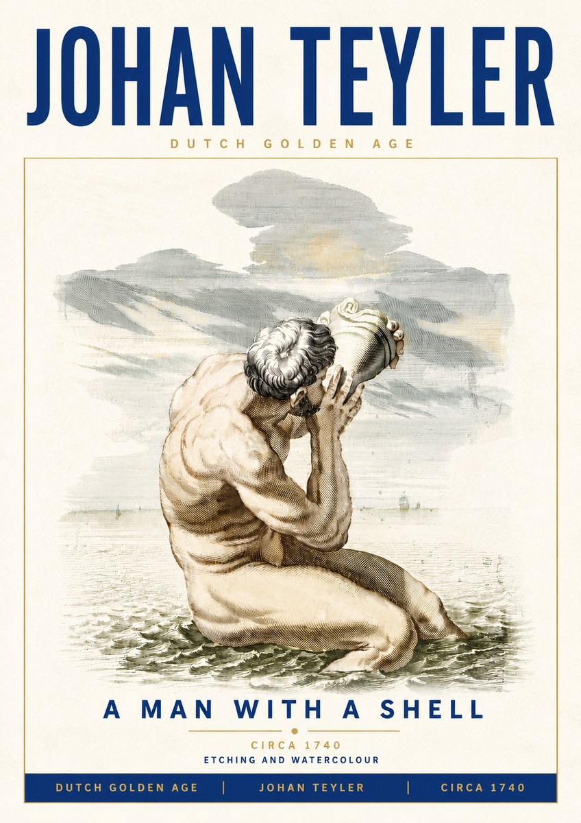 Johan Teyler A Man with a Shell No6 - Plakat