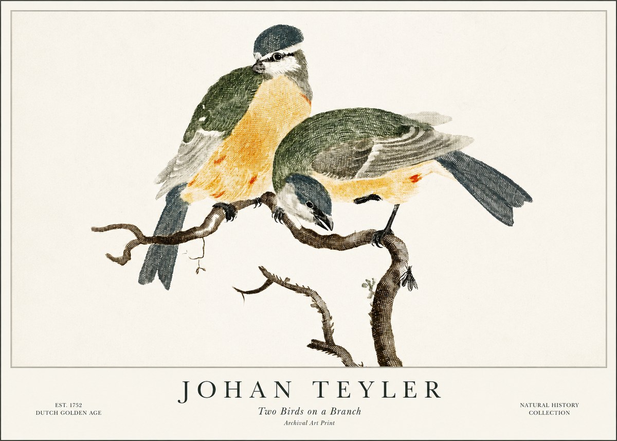 Johan Teyler Two Birds on a Branch No1 - Plakat