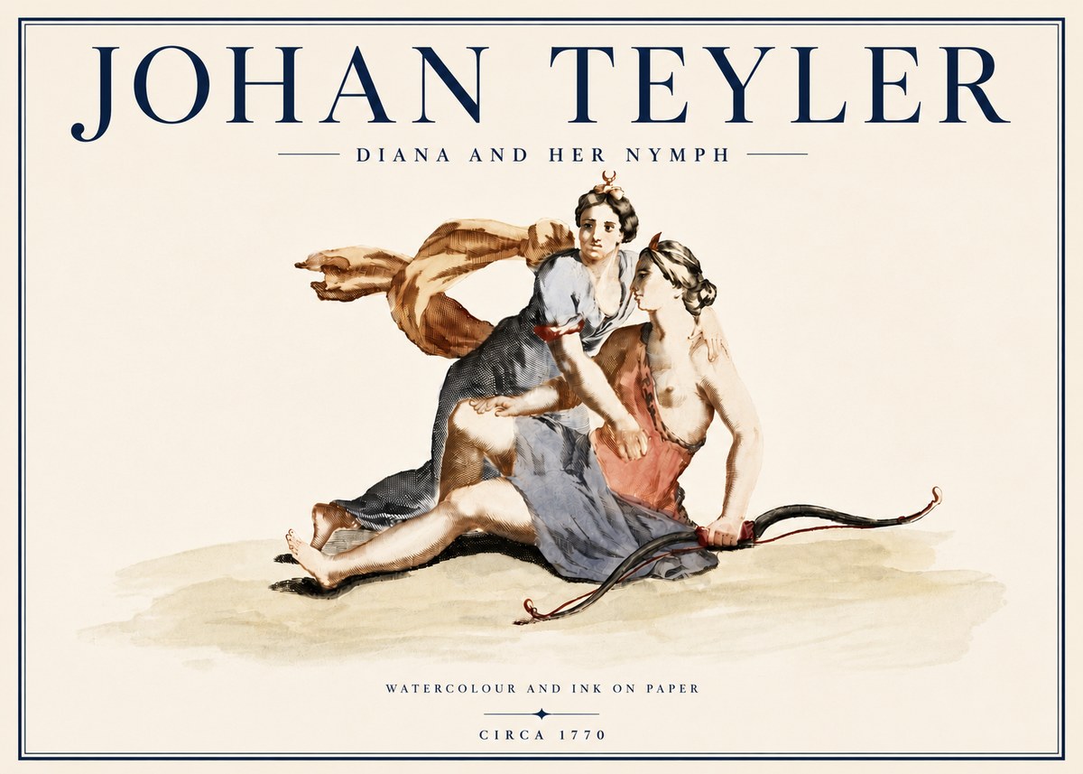 Johan Teyler Diana and Her Nymph No6 - Plakat