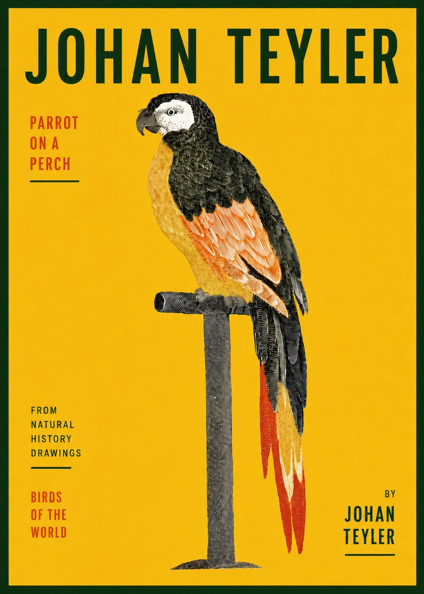 Johan Teyler Parrot on a Perch No5 - Plakat