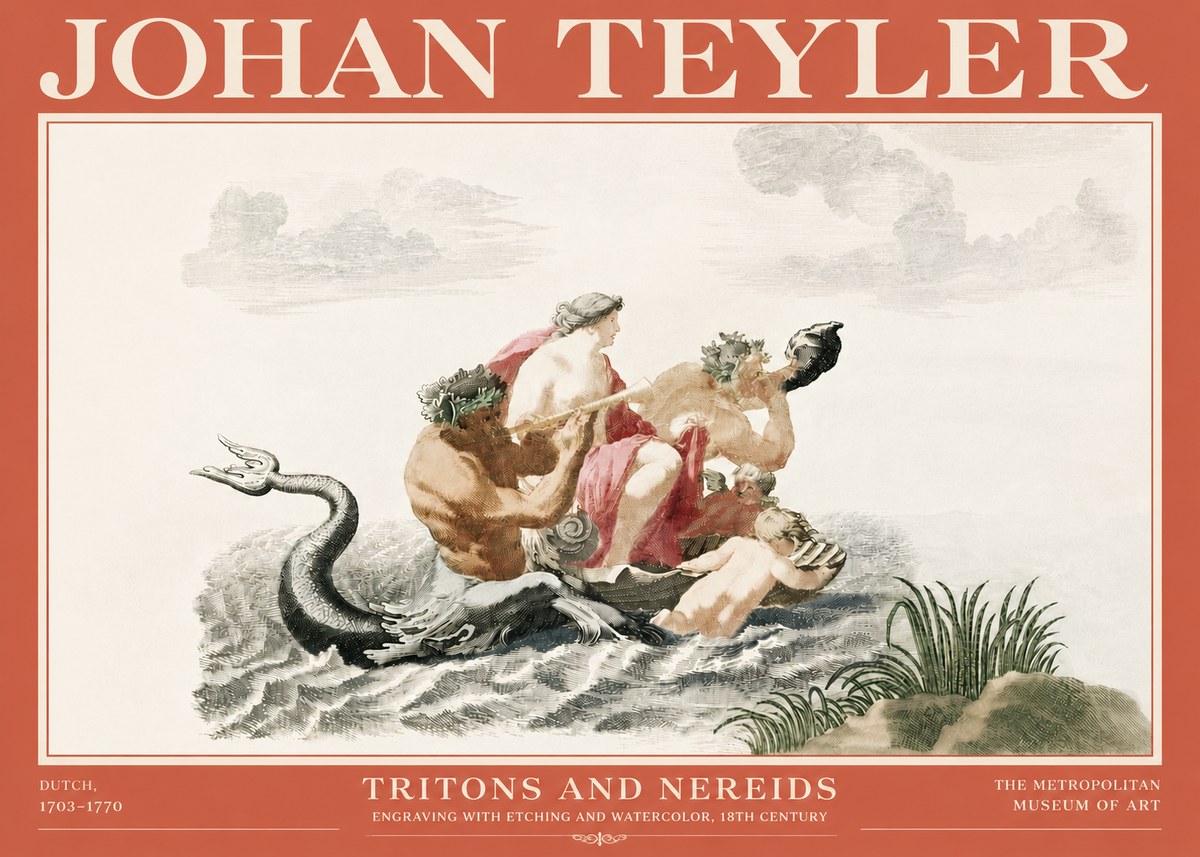 Johan Teyler Tritons and Nereids No4 - Plakat