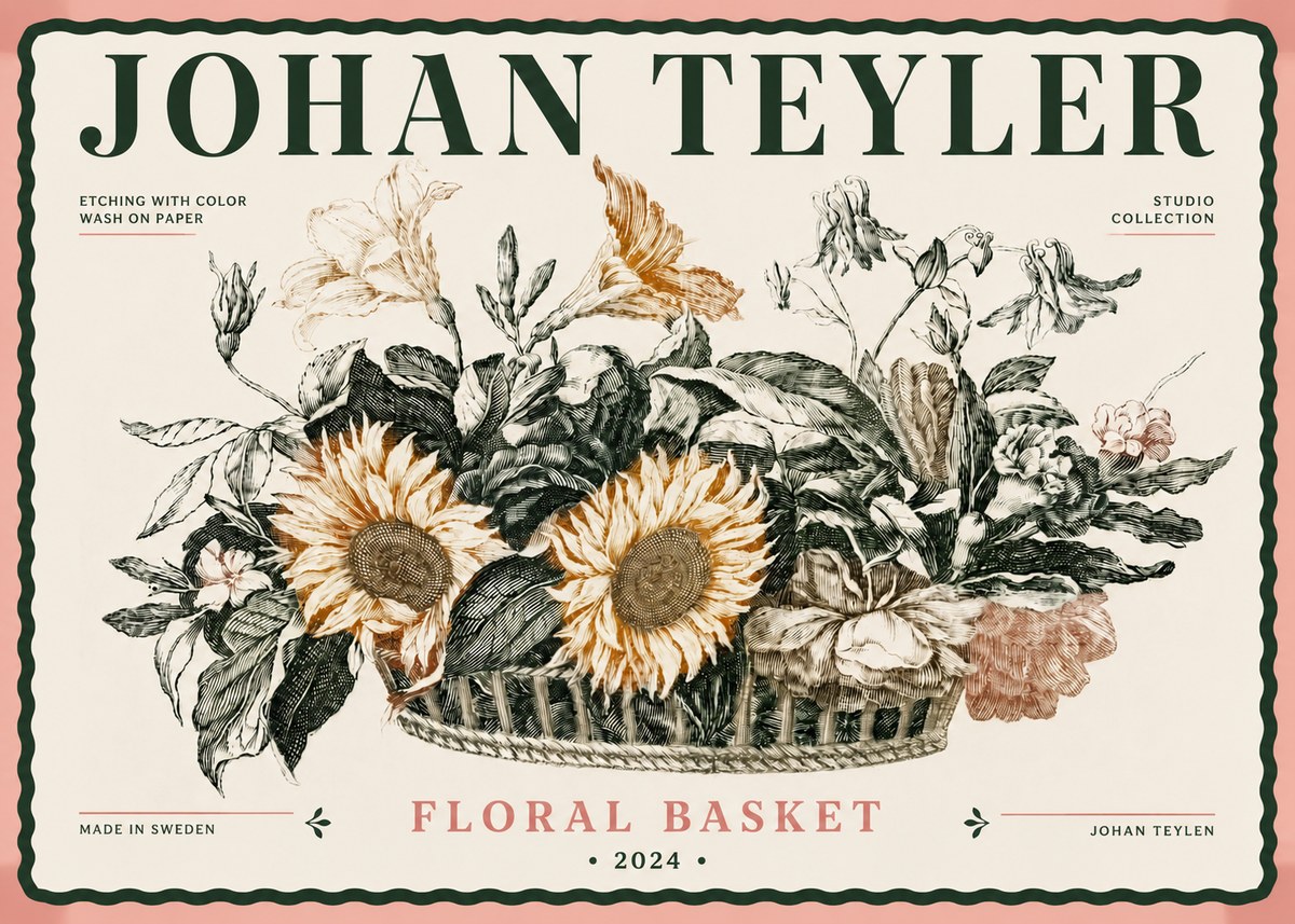 Johan Teyler Floral Basket No6 - Plakat