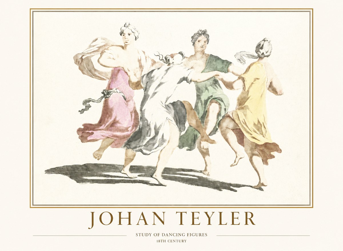 Johan Teyler Study of Dancing Figures No1 - Plakat