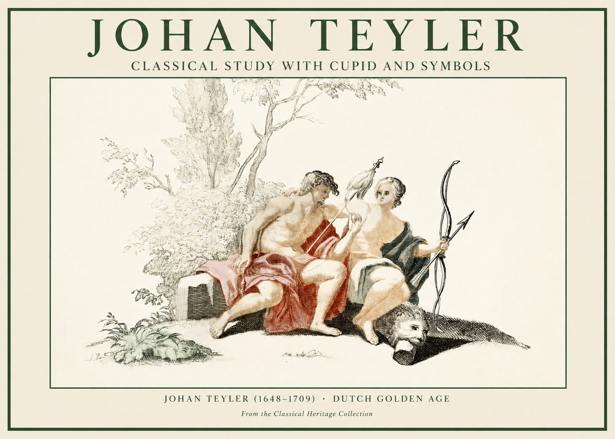 Johan Teyler Classical Study with Cupid and Symbols No1 - Plakat