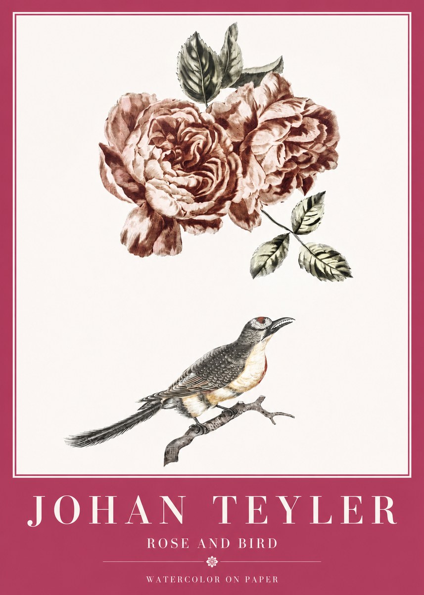 Johan Teyler Rose and Bird II No2 - Plakat