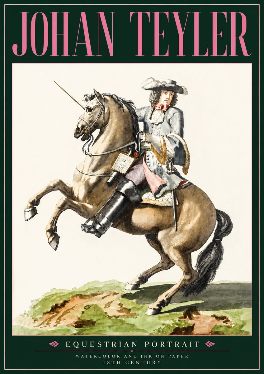 Johan Teyler Equestrian Portrait No3 - Plakat