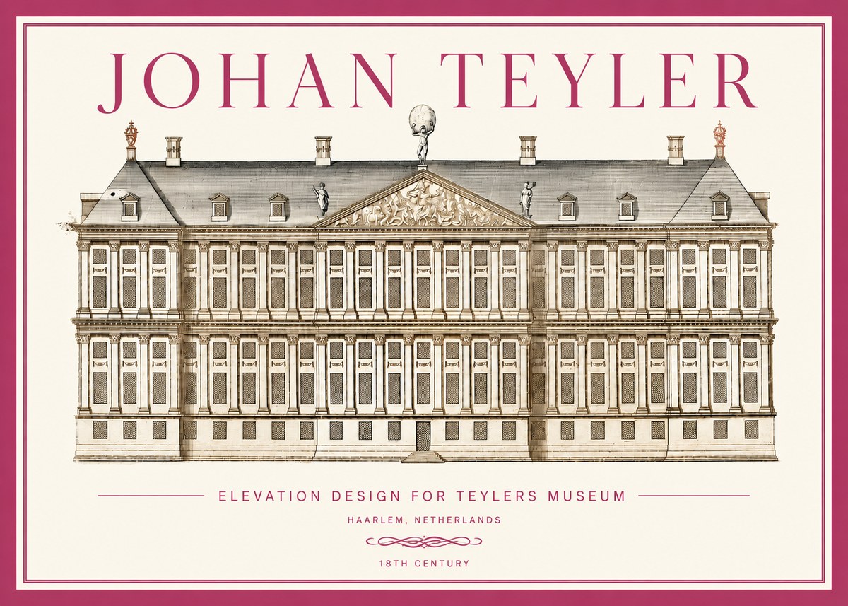 Johan Teyler Elevation Design for Teylers Museum, Haarlem No3 - Plakat