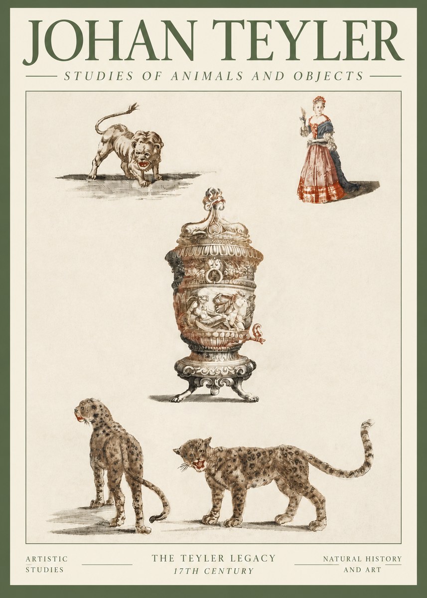 Johan Teyler Studies of Animals and Objects No3 - Plakat