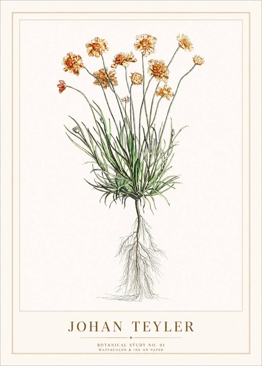 Johan Teyler Botanical Study No. 01 No1 - Plakat