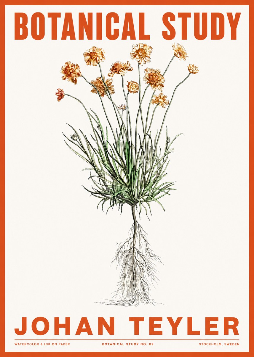 Johan Teyler Botanical Study No. 01 No2 - Plakat