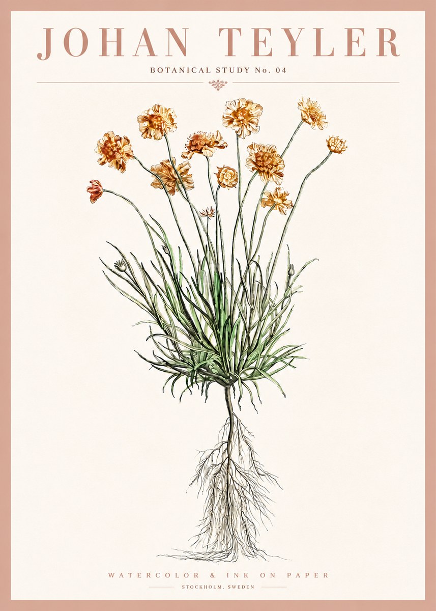 Johan Teyler Botanical Study No. 01 No4 - Plakat