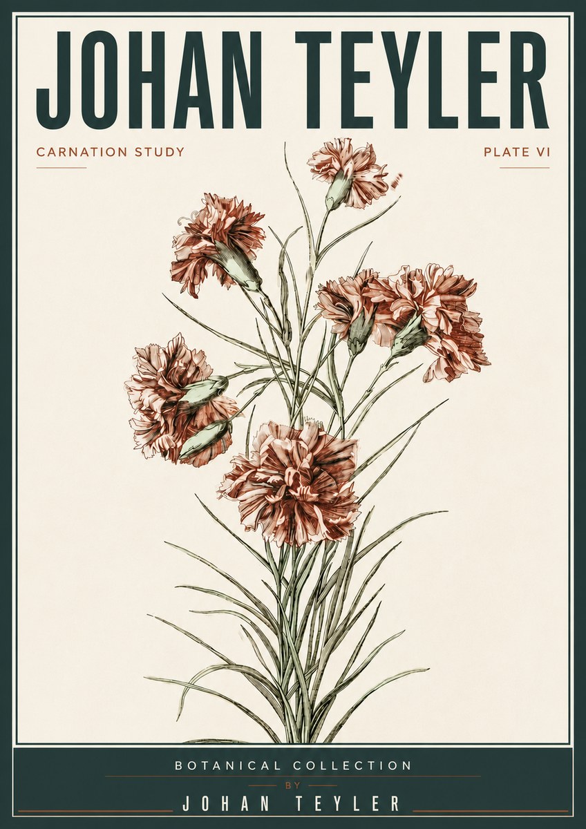 Johan Teyler Carnation Study No5 - Plakat
