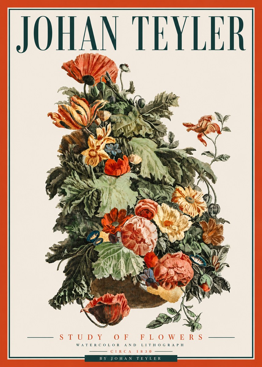 Johan Teyler Study of Flowers No5 - Plakat
