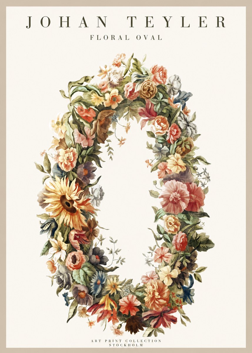 Johan Teyler Floral Oval No1 - Plakat