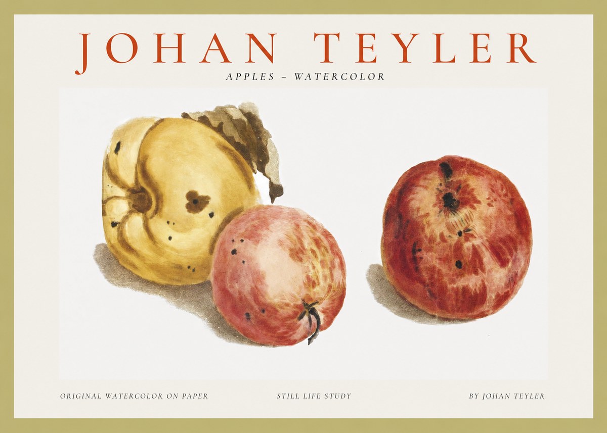 Johan Teyler Apples - Watercolor No1 - Plakat