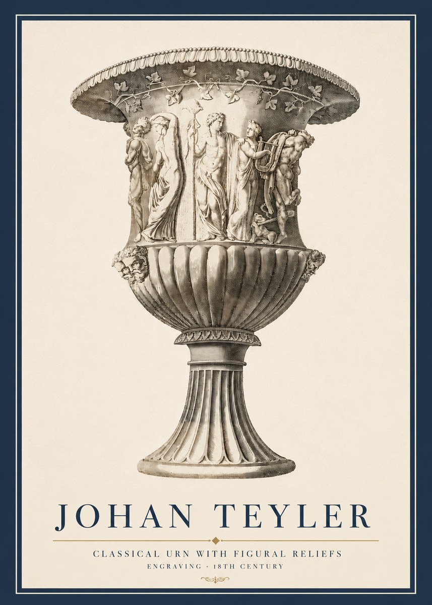 Johan Teyler Classical Urn with Figural Reliefs II No3 - Plakat