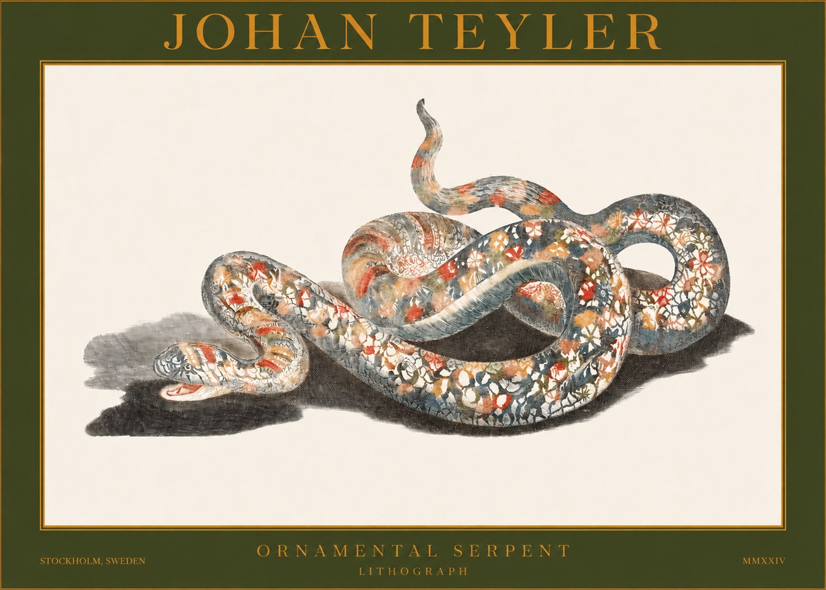 Johan Teyler Ornamental Serpent No1 - Plakat