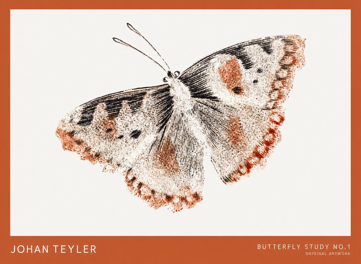 Johan Teyler Butterfly Study No.1 No1 - Plakat