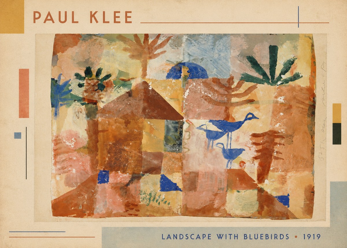 Paul Klee Landscape with Bluebirds No1 - Plakat