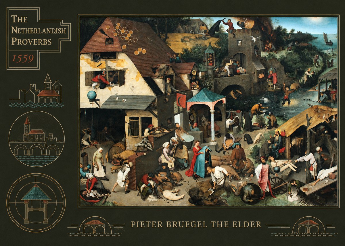 Pieter Bruegel The Netherlandish Proverbs II No3 - Plakat