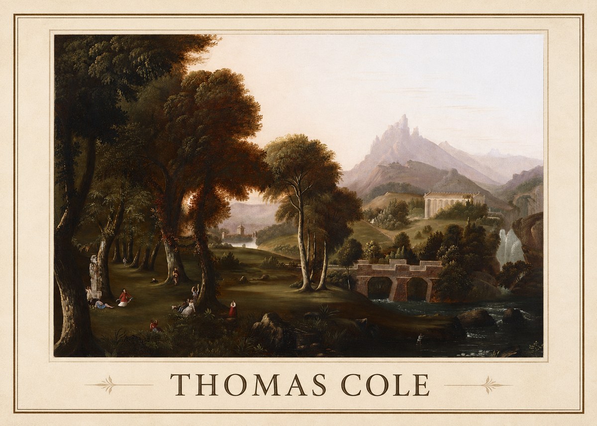 Thomas Cole The Old Mill, Sunset No1 - Plakat