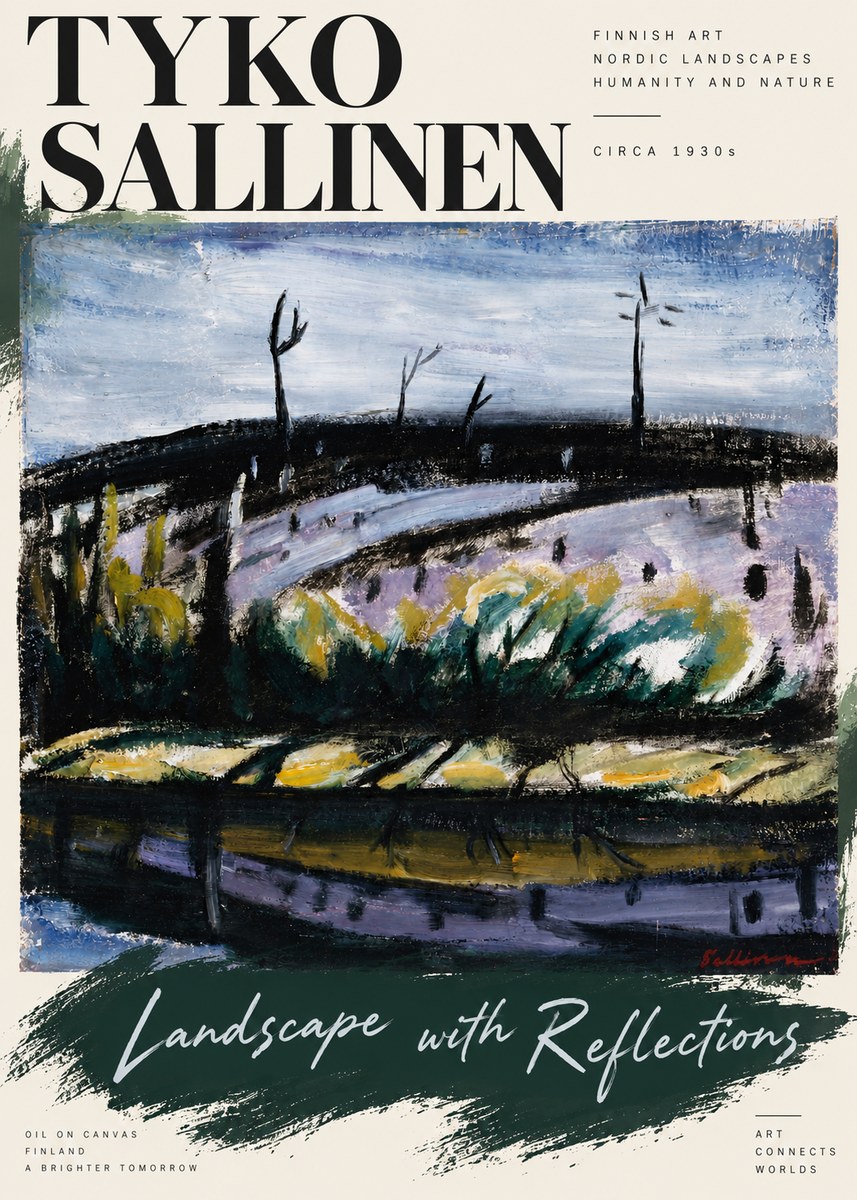 Tyko Sallinen Landscape with Reflections No6 - Plakat