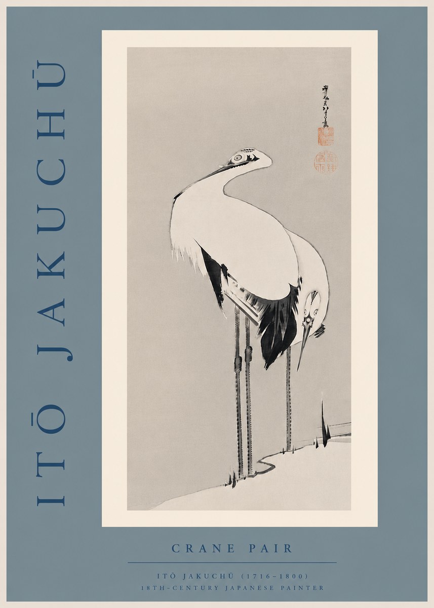 Itō Jakuchū Crane Pair No6 - Plakat