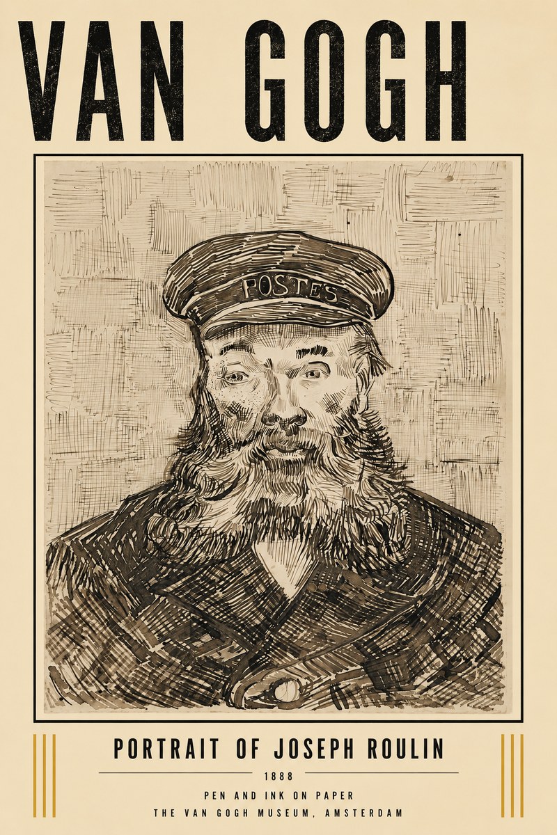 Van Gogh Portrait of Joseph Roulin I No5 - Plakat
