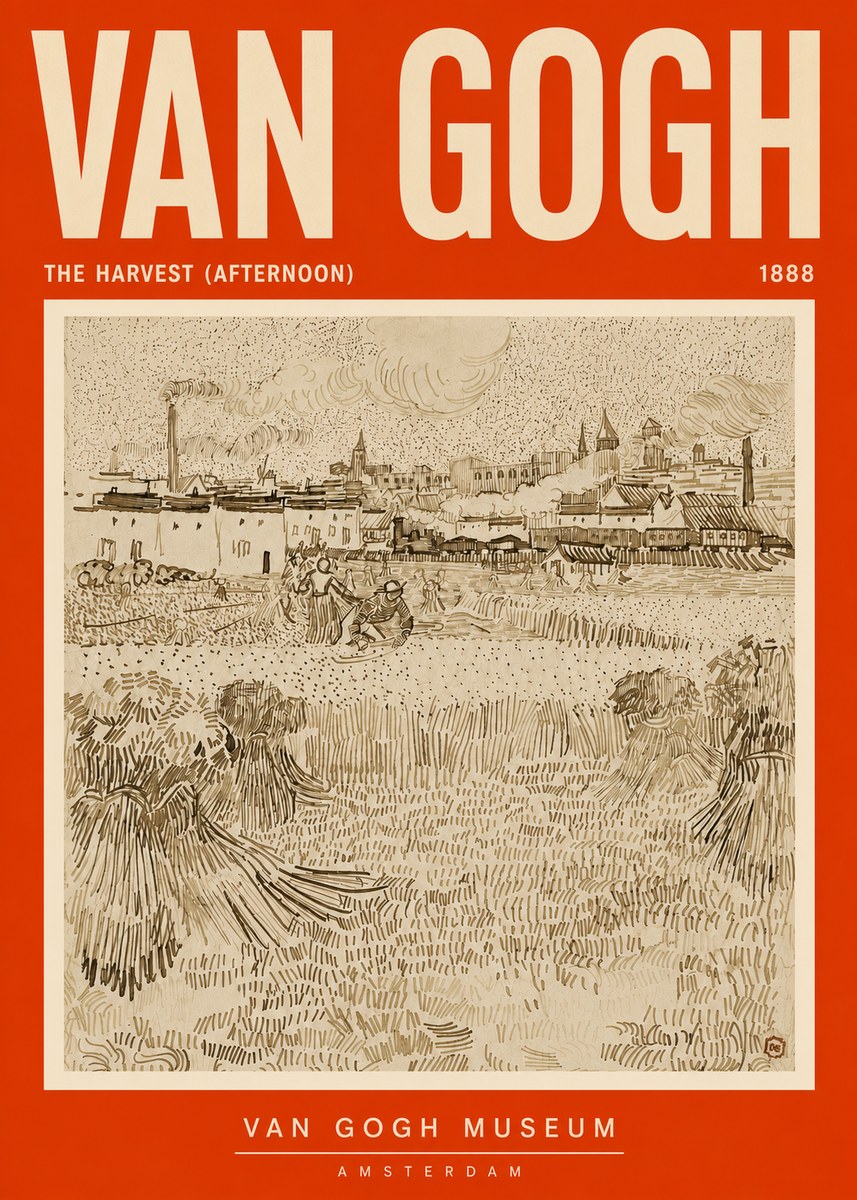 Van Gogh The Harvest (Afternoon) No5 - Plakat