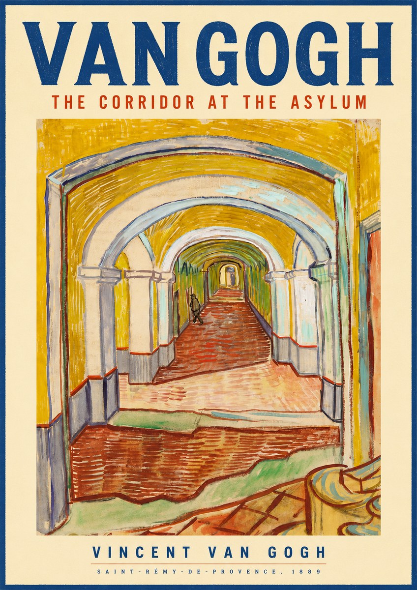 Van Gogh The Corridor at the Asylum No4 - Plakat