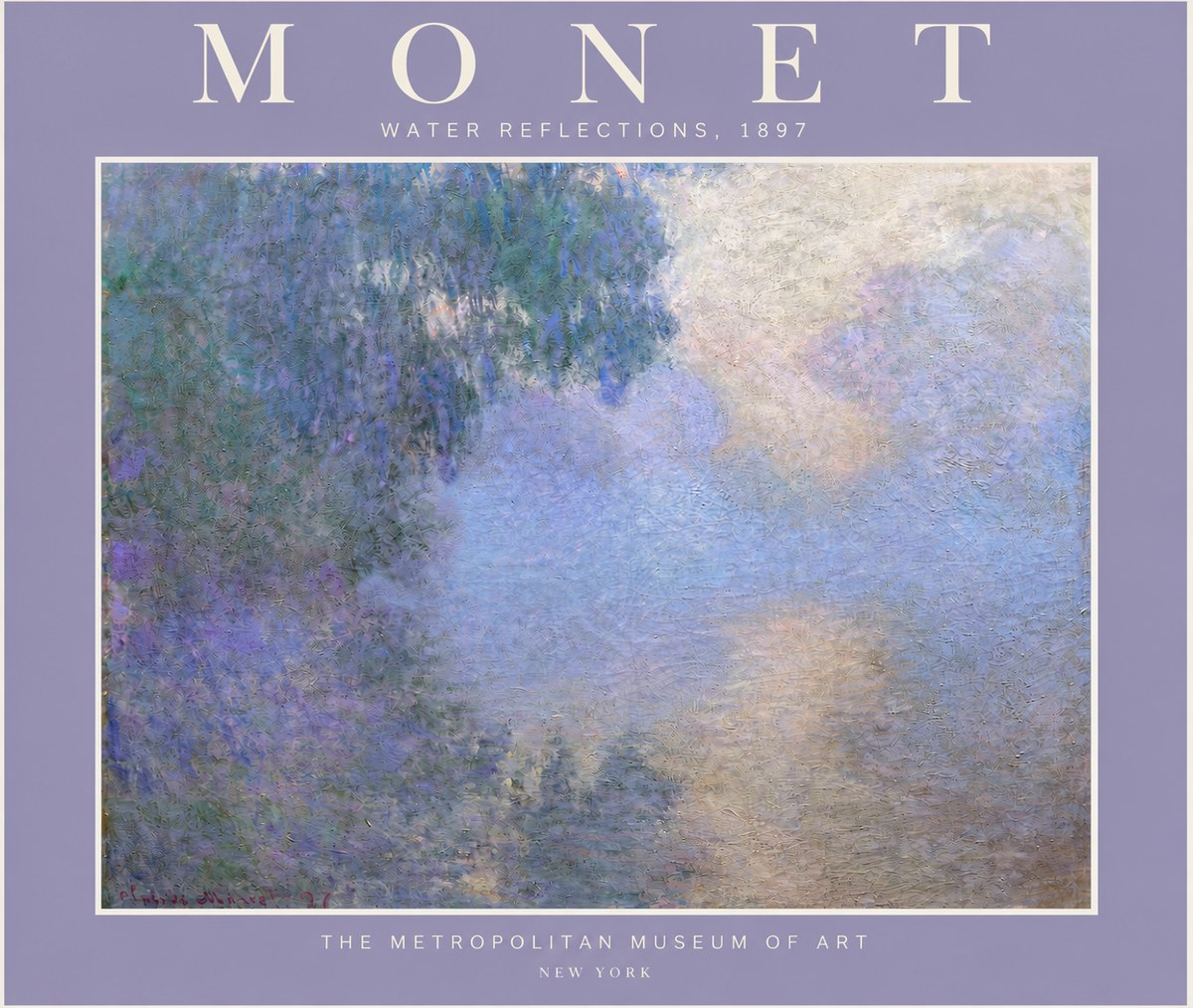 Monet Water Reflections No4 - Plakat