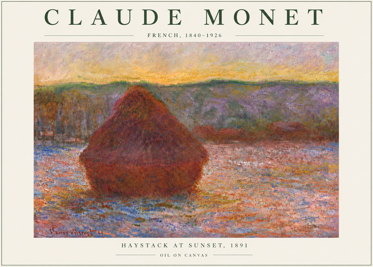 Monet Haystack at Sunset, 1891 No6 - Plakat